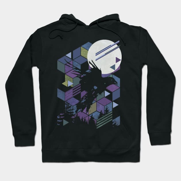 Geometric Raven Hoodie by PixelSamuel